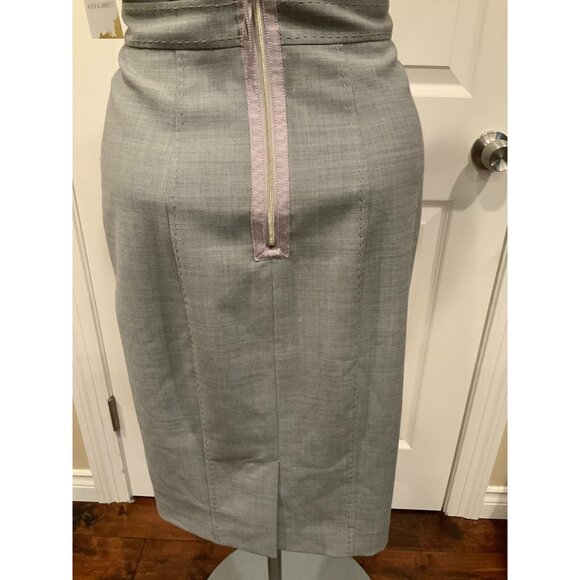 Rebecca Taylor Gray Sweetheart Dress W/ Leopard Print Blouse, Size 0 (US) - Picture 7 of 8